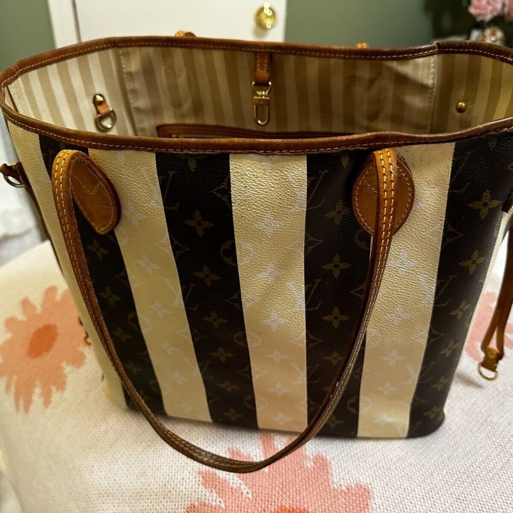 LOUIS VUITTON RARE RAYURES NEVERFUL MM TOTE RARE RARE!! - Picture 7 of 9